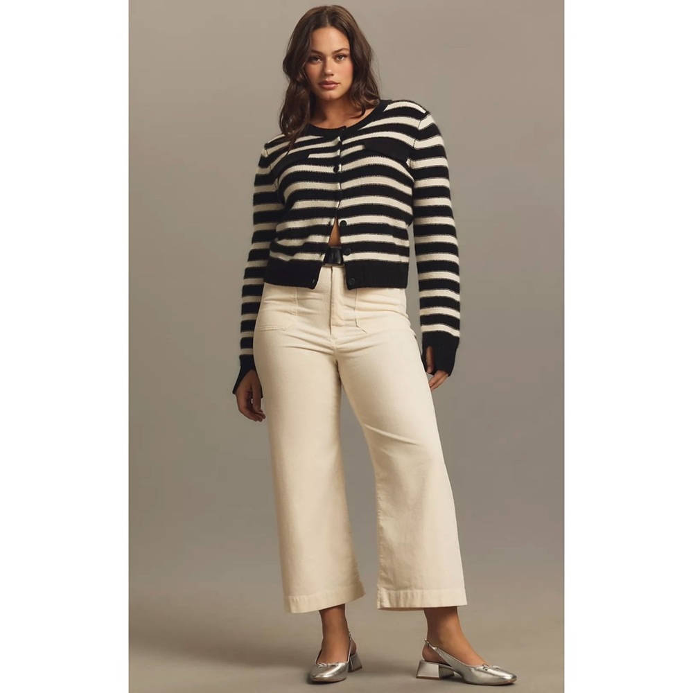 Anthropologie Maeve The Colette Corduroy Crop Wide-Leg Pants - Size 30 - Picture 1 of 12